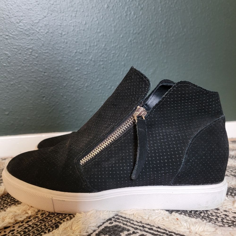Steve Madden Wedge Hightop JCALIBER BLACK shoes size 9.5